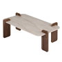 Nordure Mesa de Café Renard Travertino y Venezia Walnut